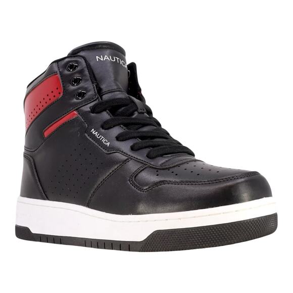 Nautica Men\'s Oakford High Top Sneakers Black Red Size 10
